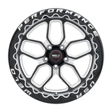 Black and silver performance wheel.
