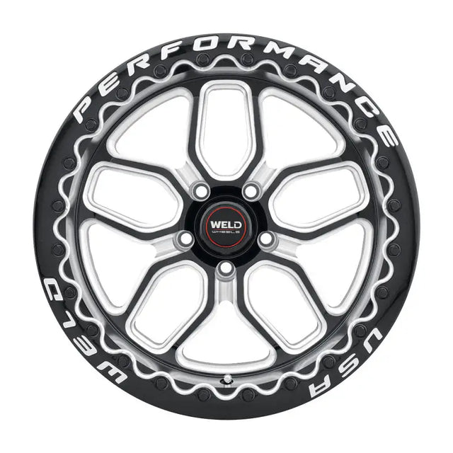 Black and silver performance wheel.