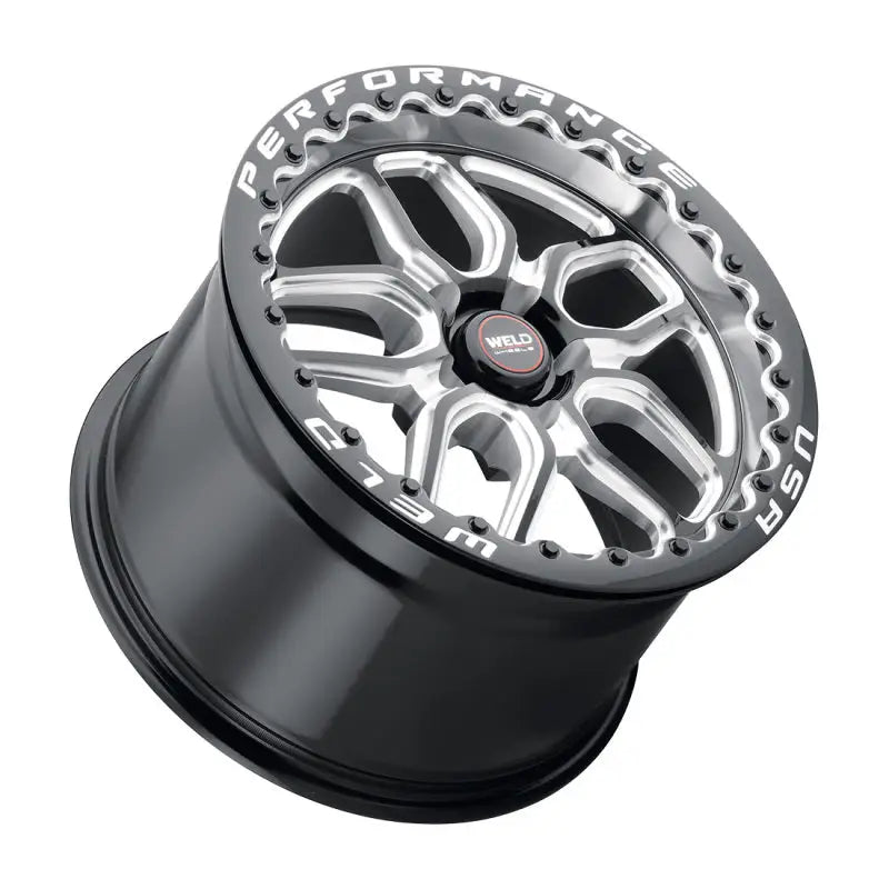 Black and silver performance wheel.
