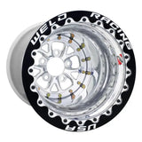 Weld V-Series 15x12 / 5X4.5in BP / 6in BS Polished Wheel - Black SBL MT - 84P512212F - Wheels