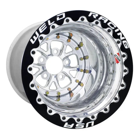 Weld V-Series 15x12 / 5X4.5in BP / 6in BS Polished Wheel - Black SBL MT - 84P512212F - Wheels