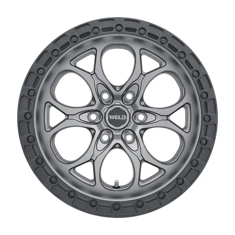 Gray aluminum alloy wheel.