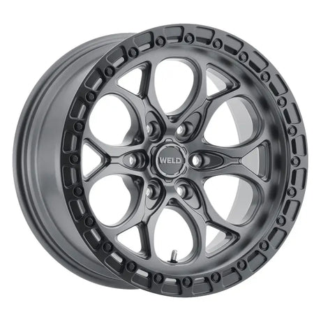 Gray aluminum alloy wheel.