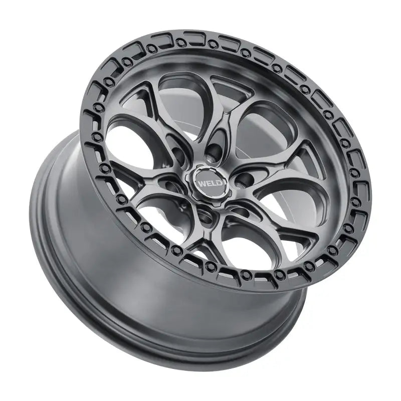 Gray aluminum alloy wheel.