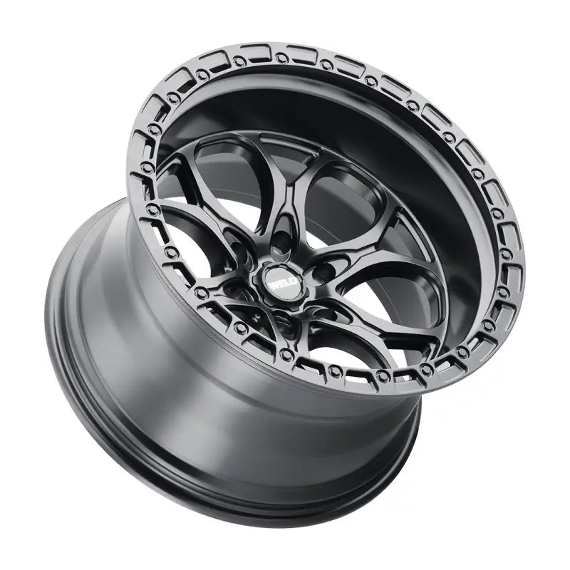 Black alloy wheel.