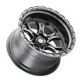 Black alloy wheel.