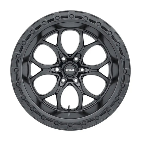 Black alloy wheel.