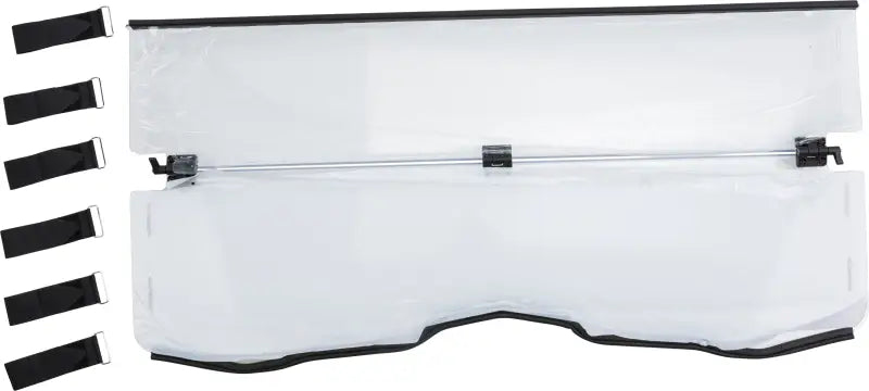 Transparent vehicle sunshade with adjustable rod and straps for WEST120-0033 folding windshield