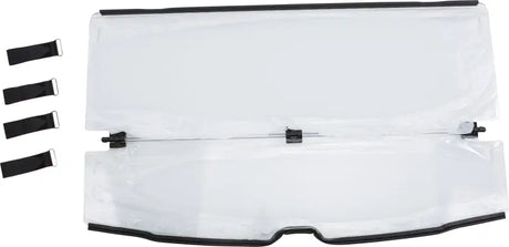 Clear foldable golf cart windshield with mounting straps for WEST120-0033 folding windshield