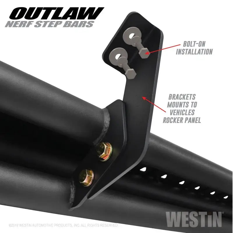 Westin 05-19 Toyota Tacoma Double Cab Outlaw Nerf Step Bars 