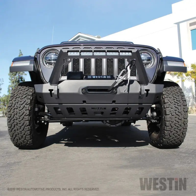 Westin 18-19 Jeep Wrangler JL Front Bumper Skid Plate - Textured Black 