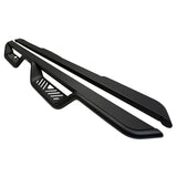 Westin 18-22 Jeep Wrangler JL Unlimited Outlaw Nerf Step Bars in textured black with distinctive die-stamped step plates for maximum traction.