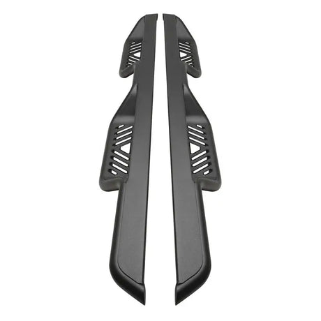 Westin Outlaw Nerf Step Bars for 18-22 Jeep Wrangler JL Unlimited, 4-inch drop, textured black, high traction die-stamped step plate.