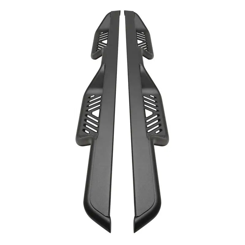 Westin Outlaw Nerf Step Bars for 18-22 Jeep Wrangler JL Unlimited, 4-inch drop, textured black, high traction die-stamped step plate.