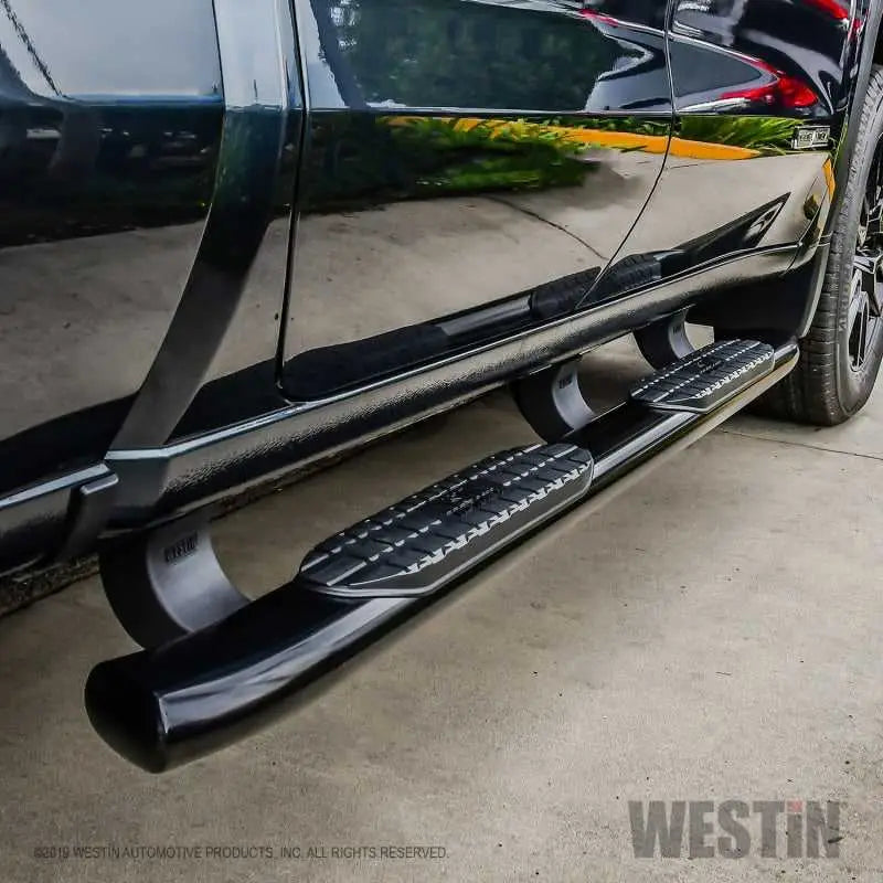 Westin 19-20 Chevrolet Silverado/GMC Sierra 1500 Double Cab PRO TRAXX 5 Oval Nerf Step Bars - Black 