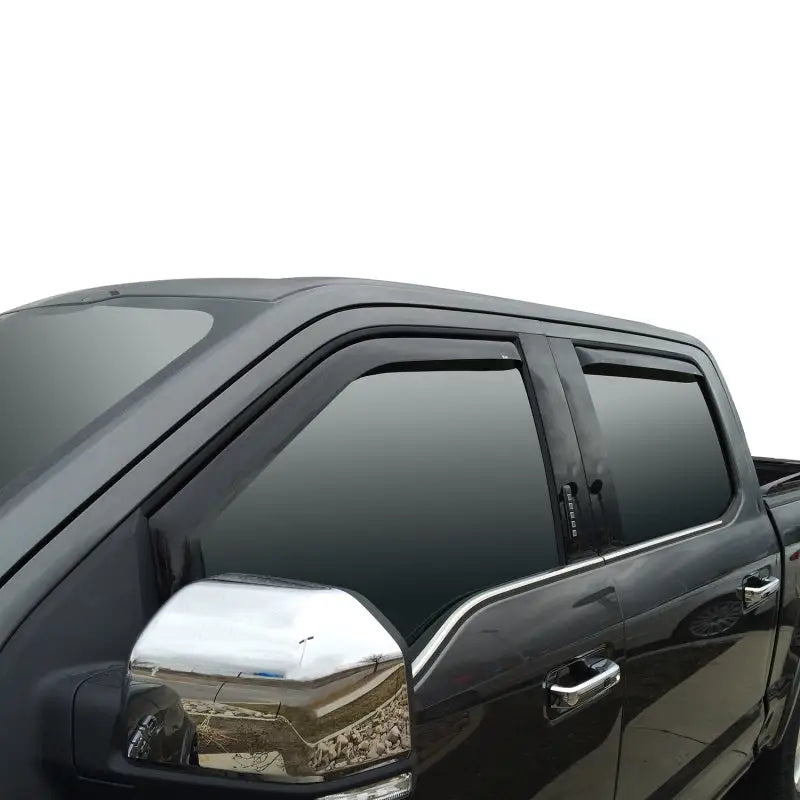Westin 2015-2018 Ford F-150 SuperCrew Wade In-Channel Wind Deflector 4pc - Smoke - Truck & Automotive
