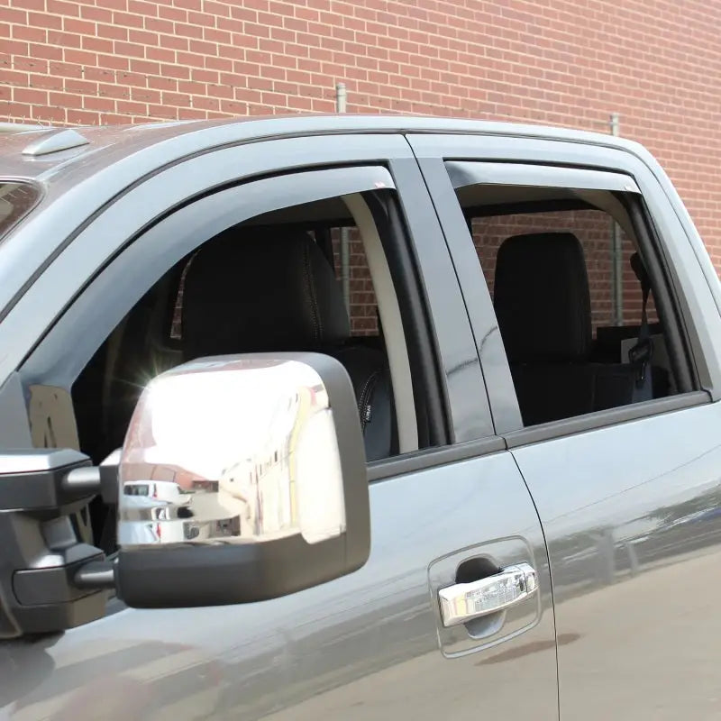 Westin 2016-2018 Nissan Titan XD/Titan Wade In-Channel Wind Deflector 4pc - Smoke - Truck & Automotive