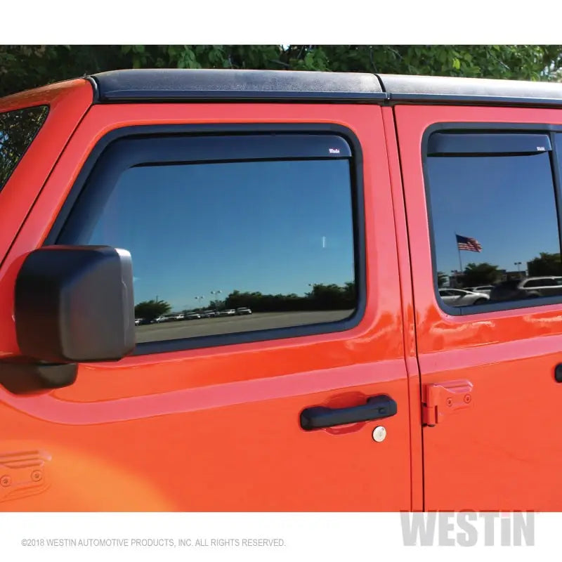 Westin 2018-2019 Jeep Wrangler JL Unlimited Wade In-Channel Wind Deflector 4pc - Smoke 