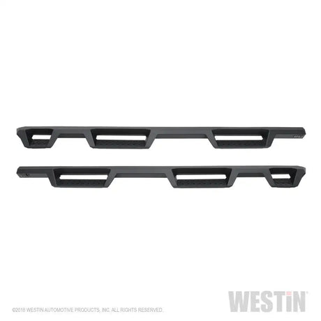 Westin 2019 Chevrolet Silverado/Sierra 1500 (5.5ft) Drop Wheel to Wheel Nerf Step Bars - Txt Black 