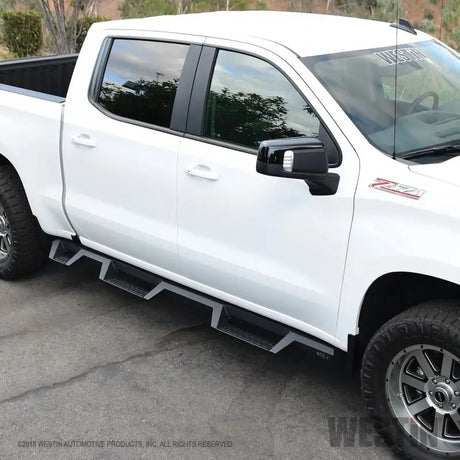Westin 2019 Chevrolet Silverado/Sierra 1500 (5.5ft) Drop Wheel to Wheel Nerf Step Bars - Txt Black 