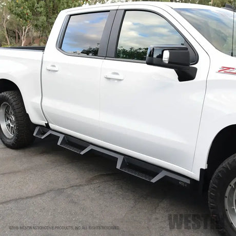 Westin 2019 Chevrolet Silverado/Sierra 1500 (5.5ft) Drop Wheel to Wheel Nerf Step Bars - Txt Black 