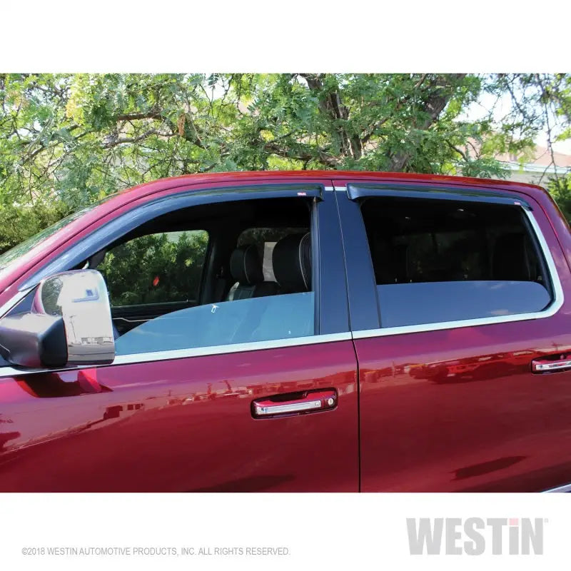 Westin 2019 RAM 1500 Crew Cab (Non Classic) Wade Slim Wind Deflector 4pc - Smoke 