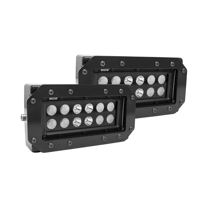 Westin HDX Flush Mount B-FORCE LED Light Kit (Set of 2) w/wiring harness - Black - Truck & Automotive