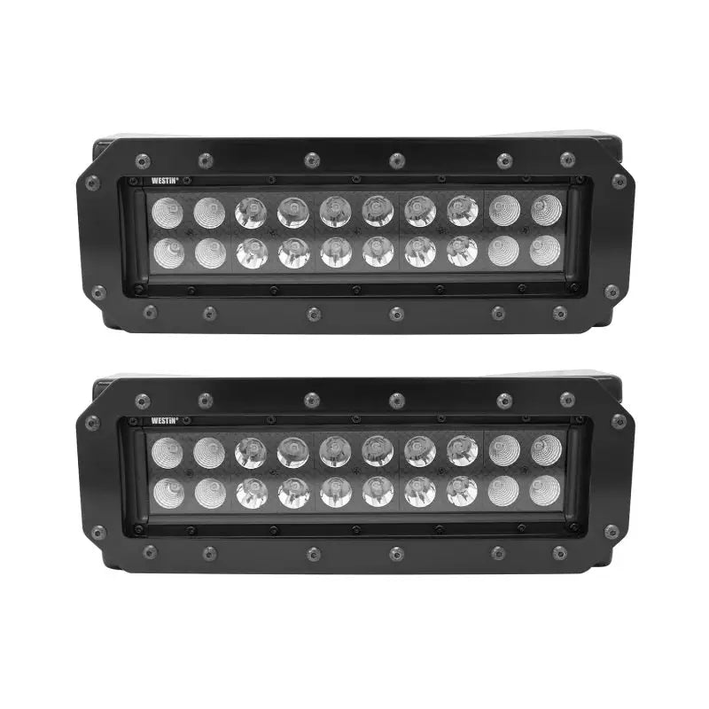 Westin HDX Flush Mount B-FORCE LED Light Kit (Set of 2) w/wiring harness - Black - Truck & Automotive