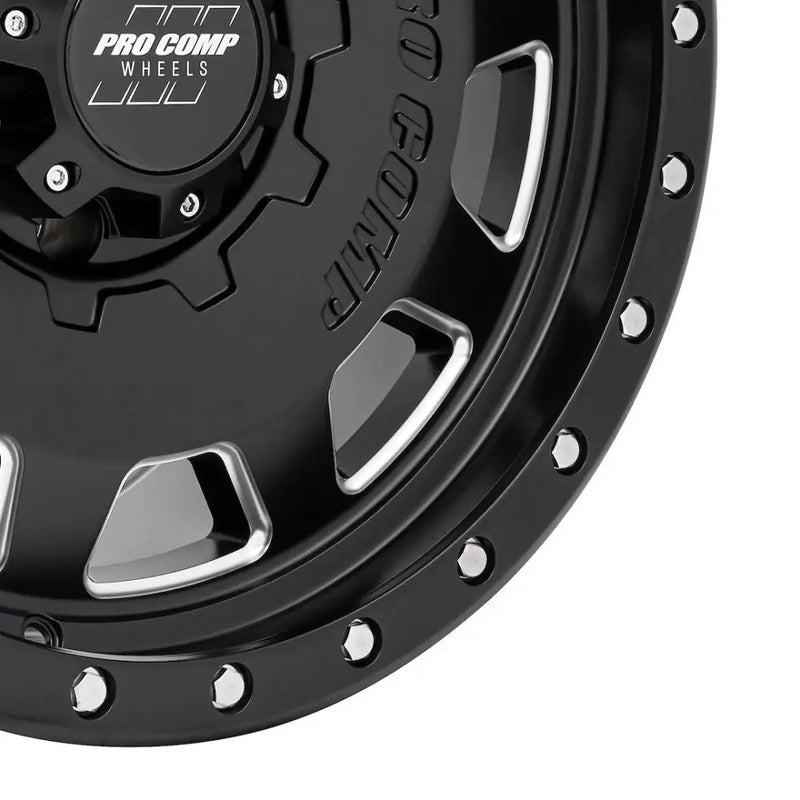 Wheel Pros Compatible With TPMS 5160-7983 - Black 17X965.5Satin Milled2500LBS