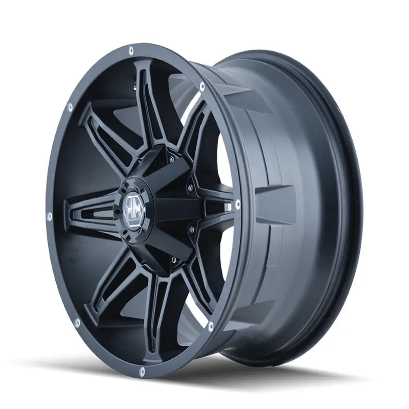 Wheel Group With Mayhem Logo Center Cap 8090-2937MB11 - Black Rampage 8090 20X9 6135 6139