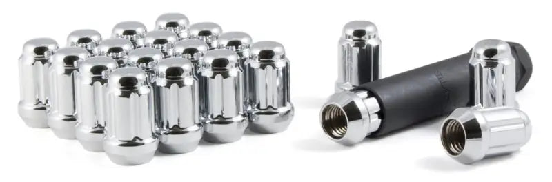 Chrome lug nuts with socket.
