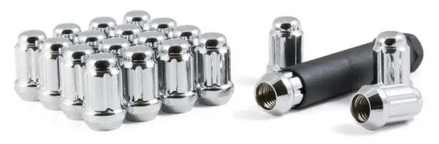 Chrome lug nuts with socket.