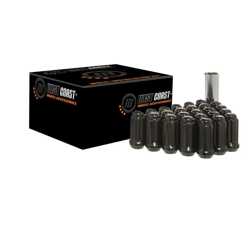 Wheel Installation Kit 6 Lug Kit; 14 Millimeter X 1.5 Thread Size; 60 Degree Conical Bulge; Spline Drive; Acorn Extra