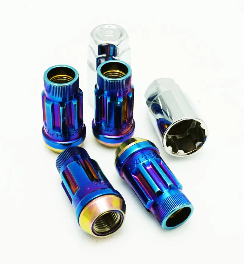 Wheel Mate Muteki SR45R Lug Nut Kit Lock Set 12x1.50 45mm - Burned Blue Neon - Truck & Automotive