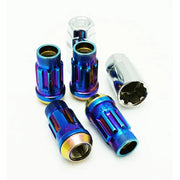Wheel Mate Muteki SR45R Lug Nut Kit Lock Set 12x1.50 45mm - Burned Blue Neon - Truck & Automotive