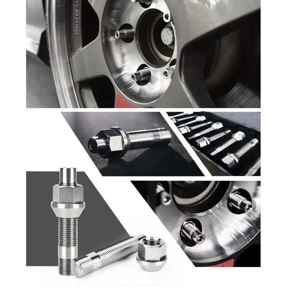 Wheel Mate Titanium Stud Conversion (Raw Ti) - M14x1.25 to M14x1.5 - 74mm - 60deg Lug Nut - Truck & Automotive
