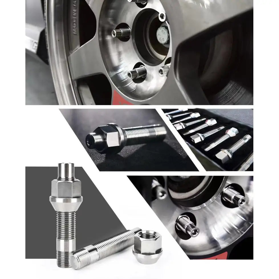 Wheel Mate Titanium Wheel Stud Conversion (Raw Ti) - M14x1.25 to M14x1.5 - 74mm - 60deg Lug Nut - TIM14C6074R