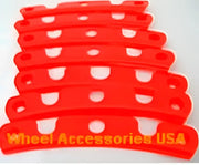 Red curved wheel accessories with holes for 389K20R Wheel Pros rims