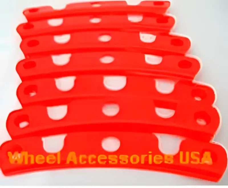 Red curved wheel accessories with holes for 389K20R Wheel Pros rims