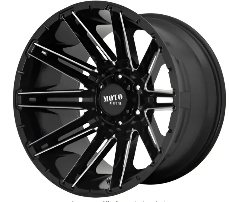 Black multi-spoke alloy wheel with machined accents for Wheel Pros Mo998 gloss black style