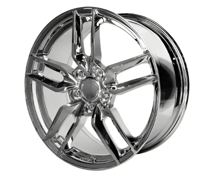Chrome five-spoke automotive wheel showing Wheel Pros PR160 20x10 5x120.65 chrome
