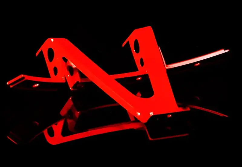 Red metal bracket with holes for Wheel Pros Split-Spoke 20X9 18/25 Red-5 wheels