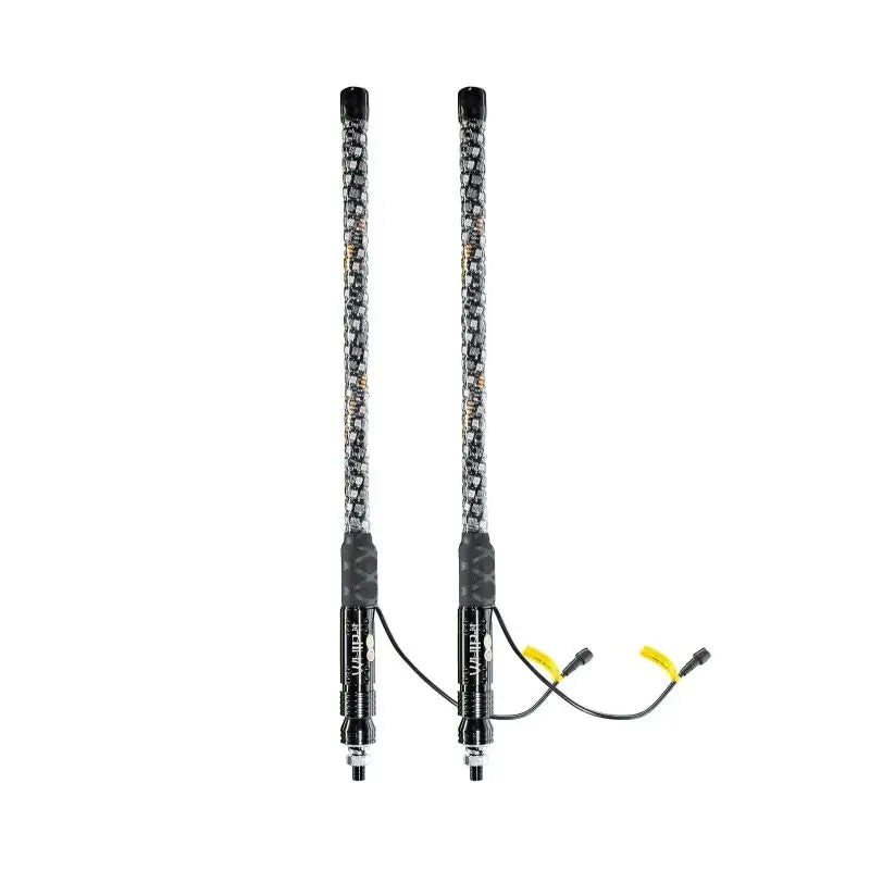Two LED whip lights in Whip It 2Ft Qd Rgb Chase Led Set for epic rgb chase effects