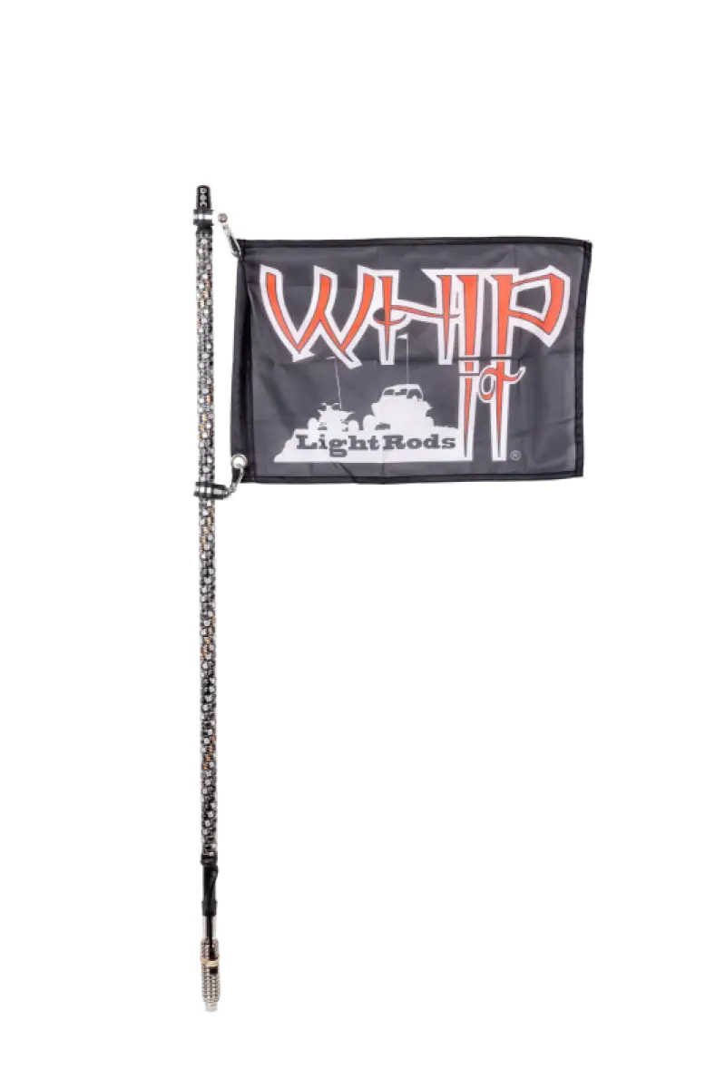 Whip It 3Ft Blk Bt Rgb Chase Light Rod with flag on flexible pole for fun lighting