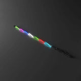 Black light-up fidget spinner pen with colorful LEDs on Whip It 5Ft Magnet Base