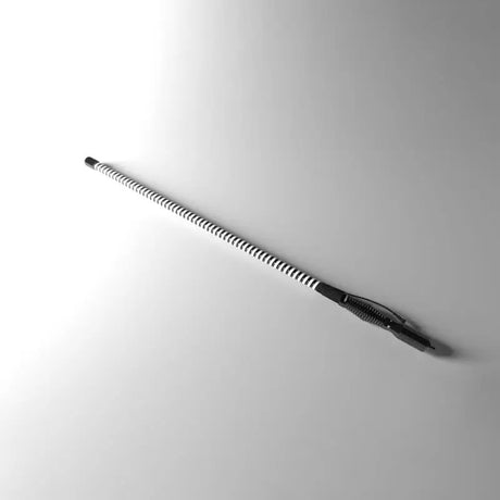 Black and white striped riding crop with textured handle for 5ft magnet base whip set