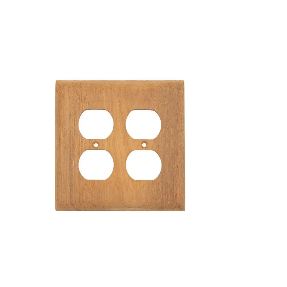 Whitecap 60177 Teak Double Outlet Cover