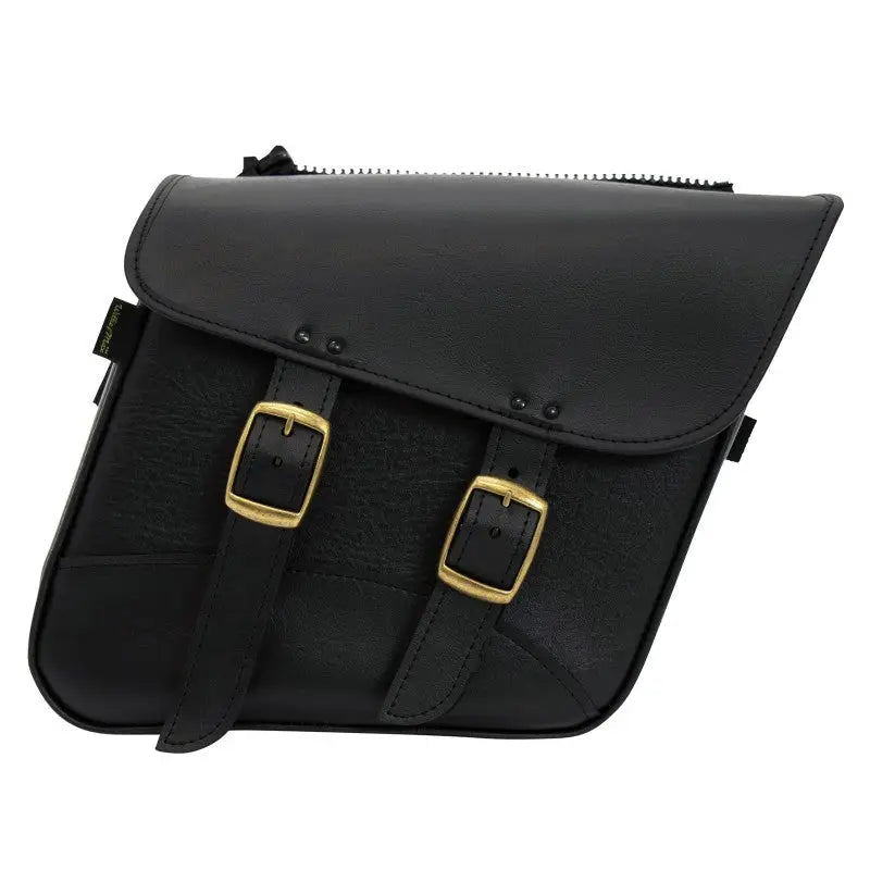 Willie & Max 59588-08 Willie & Max Universal Fit Brass Monkey Compact Slant Saddlebag Set (12inL x 9.5inH x 5.5inW)- Black