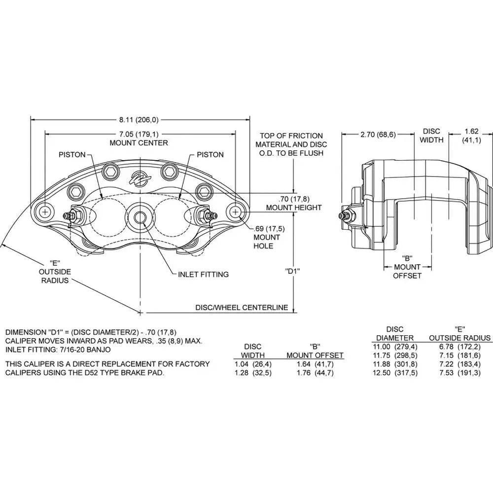 Wilwood No Supplier Warranty Brake Caliper 120-10938-RD - Red Caliper-D52-Red
