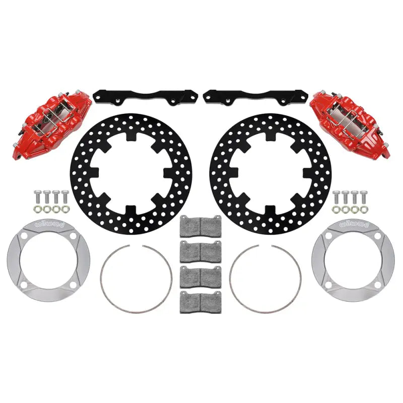 Wilwood 140-16632-DR Wilwood 2014+ Polaris RZR XP 1000 Front Kit 11.25in Drilled - Red